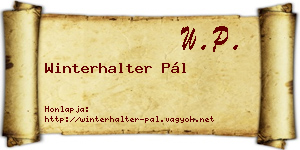 Winterhalter Pál névjegykártya